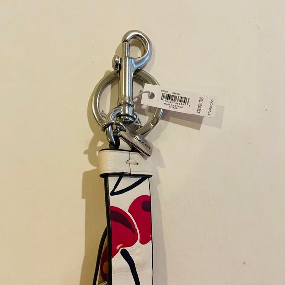 COACH TRIGGER SNAP BAG CHARM KEY FOB W/ CHERRY PRINT: Red,white CZ088 - Picture 15 of 16